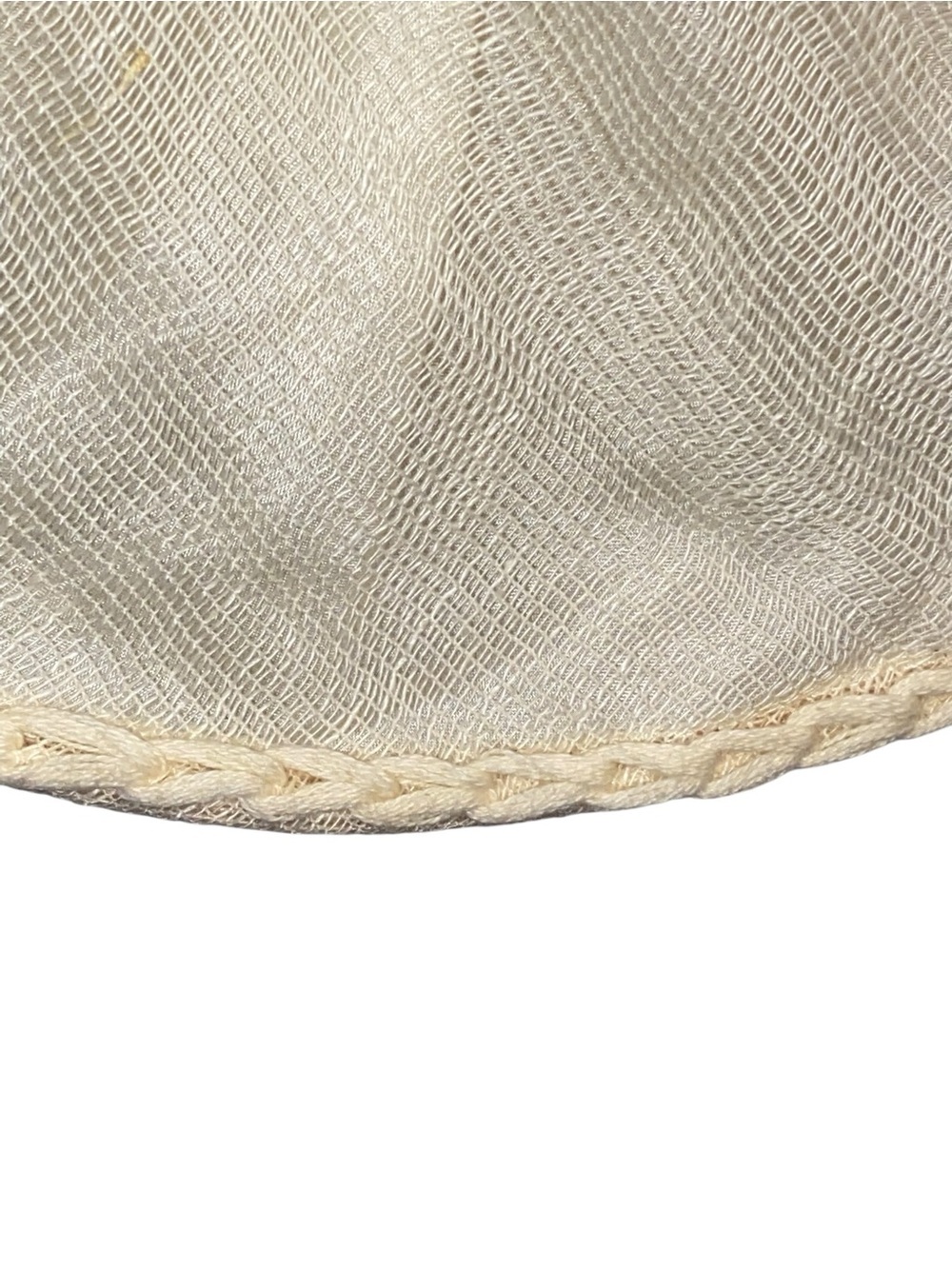vintage Y2k Max Studio halter mock neck top cream sheer overlay Linen Resortwear - Picture 9 of 16
